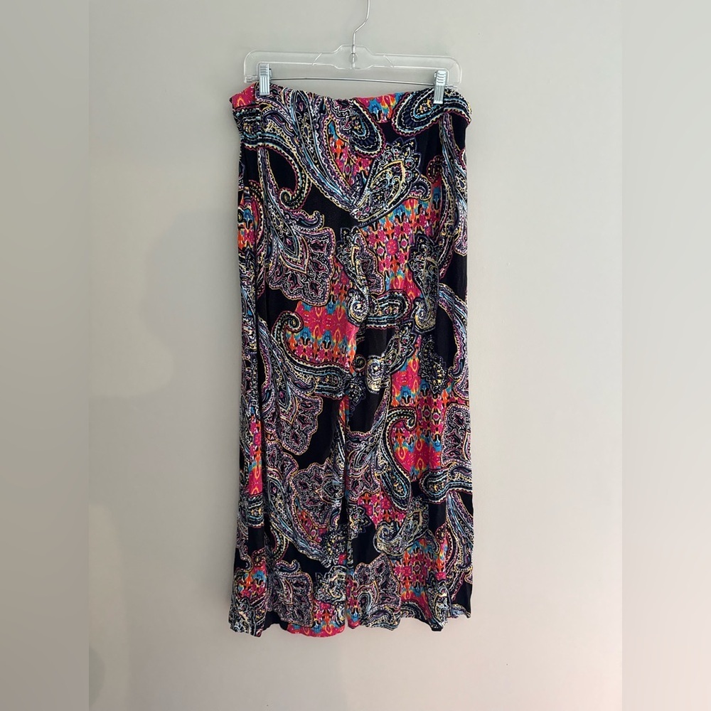 Lauren Ralph Lauren paisley palazzo pants size L stretchy inseam 29” - Picture 3 of 4